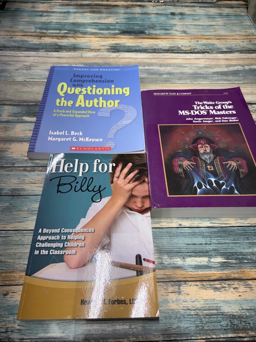 ⭐️Vintage Teacher & Tech Book Lot: MS-DOS Masters, Help for Billy, Scholastic